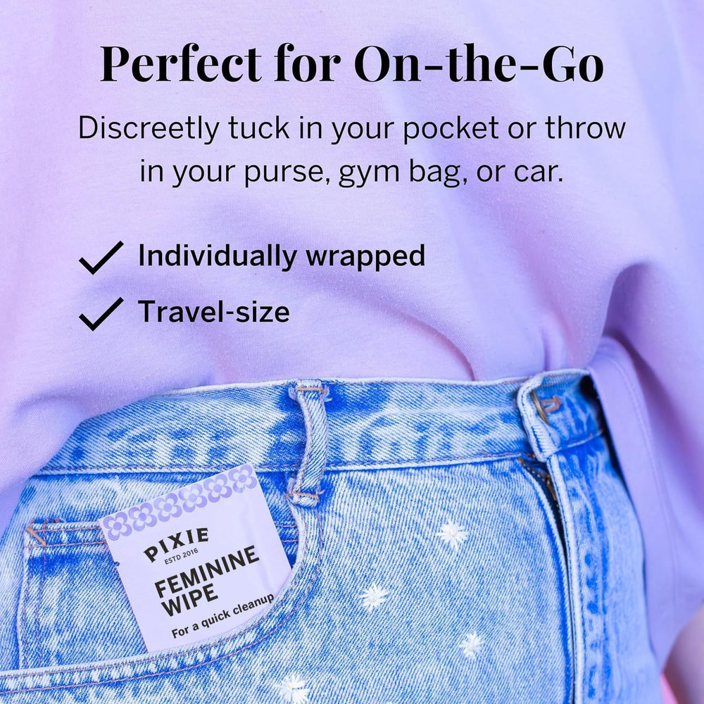 Pixie Cup wipes in public bathrooms for quick cleansing on the go