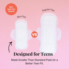Pixie Cup pad wing attachment detail highlighting secure discreet protection.