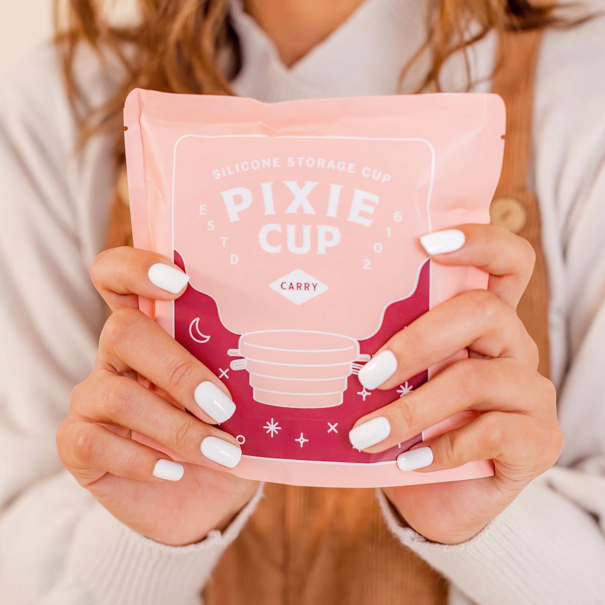 Pixie Cup reusable feminine-care container promotes sustainable daily routines.