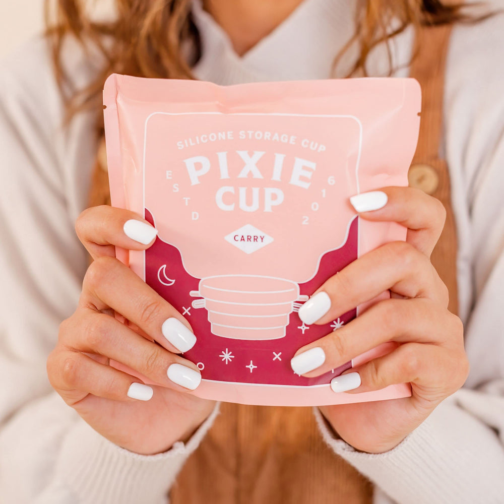 Pixie Cup reusable feminine-care container promotes sustainable daily routines.