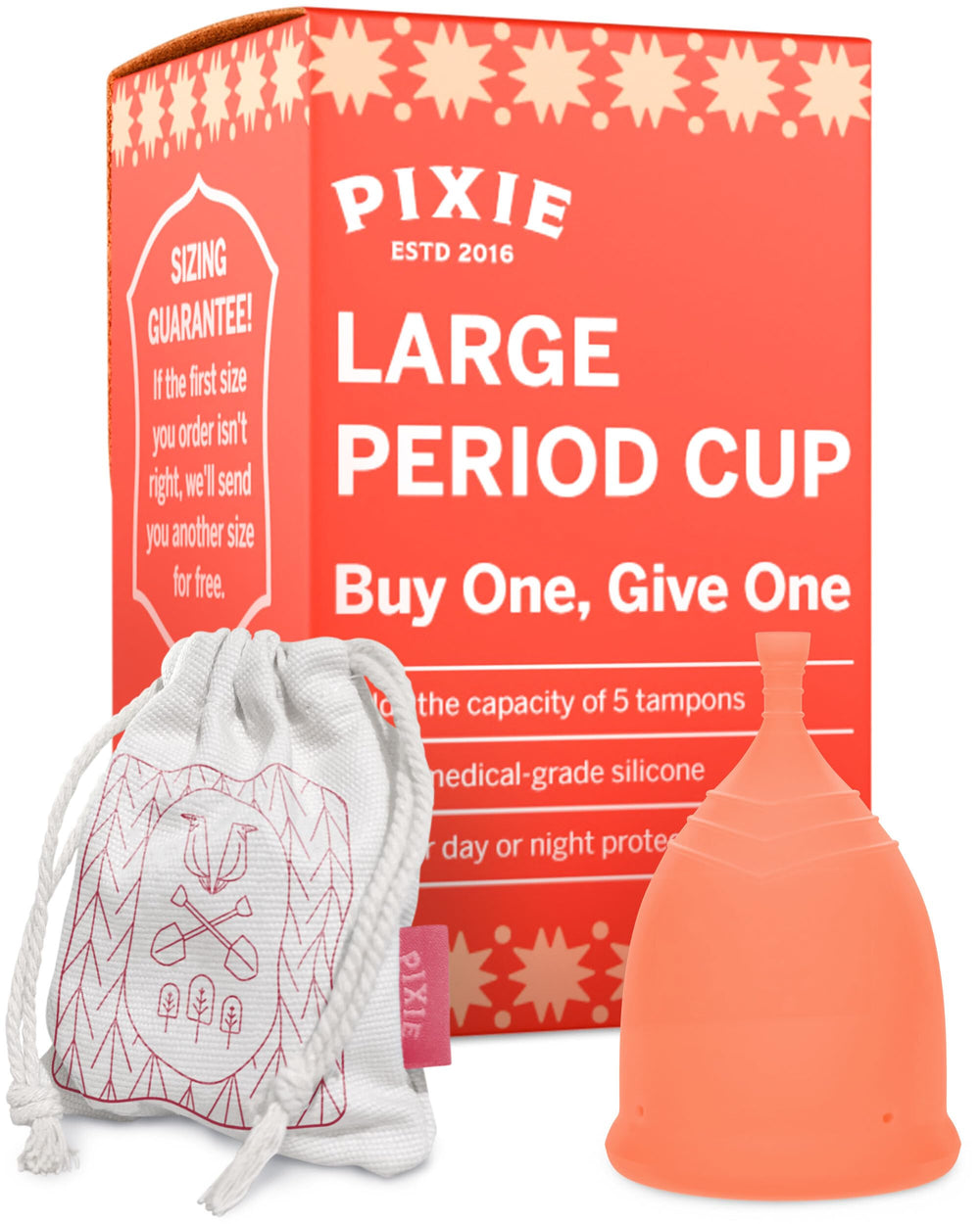 Pixie Cup held in hand showing soft silicone comfort for daily wear.