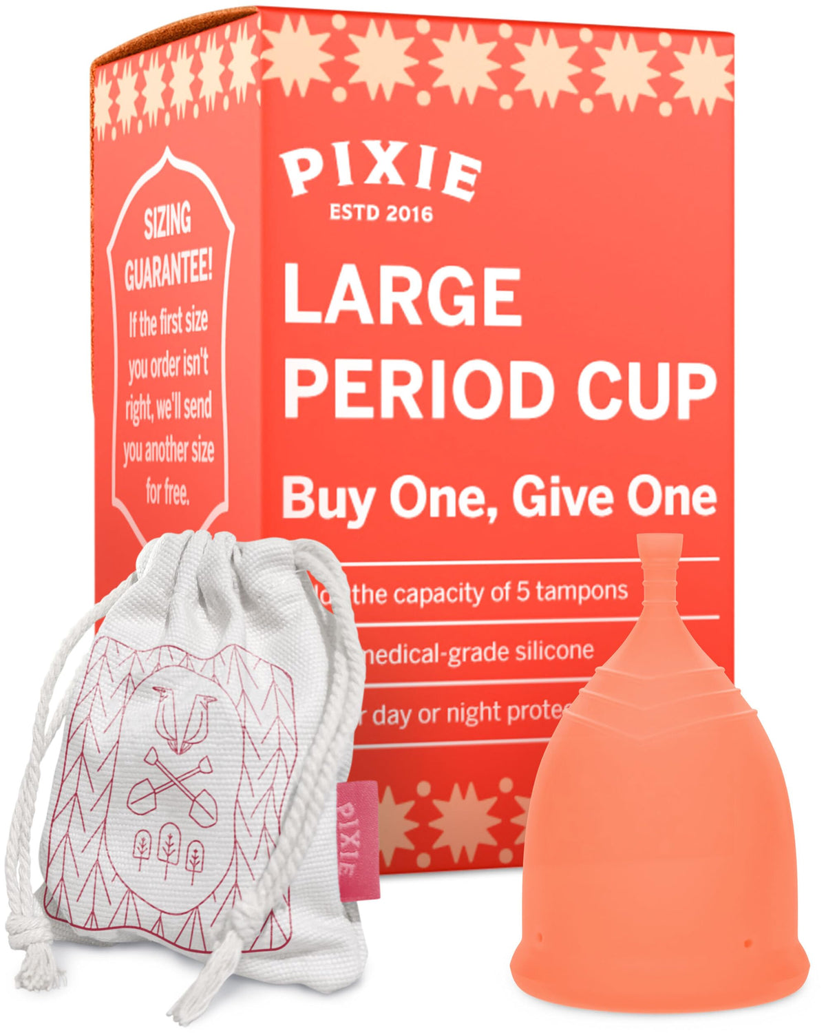Pixie Cup held in hand showing soft silicone comfort for daily wear.