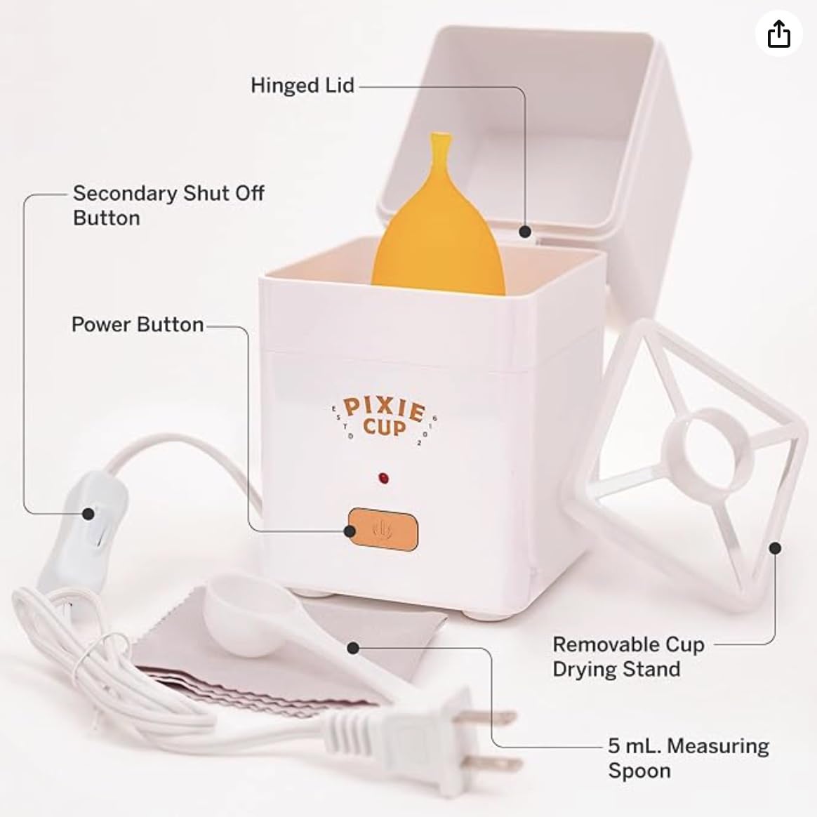 Pixie Cup steam cleaner packaging suggests convenience for shared living spaces