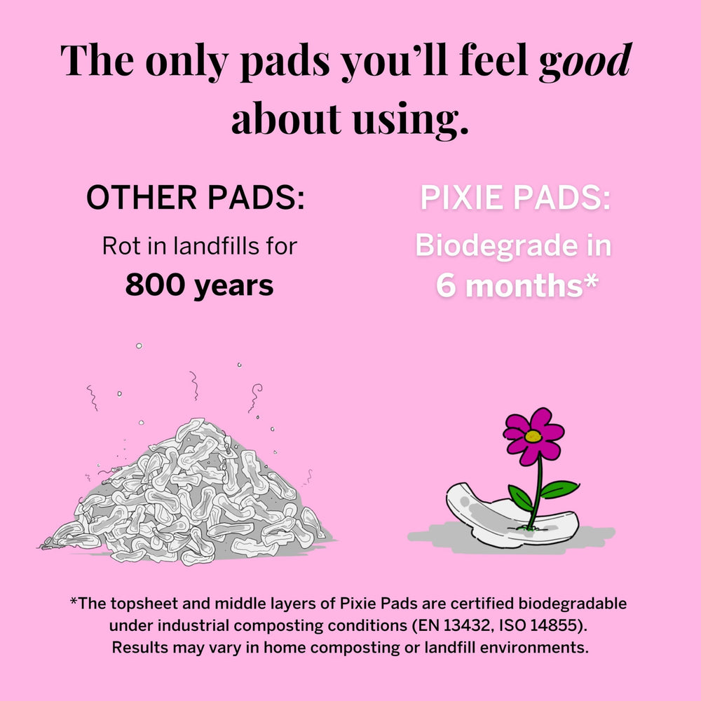 Pixie Cup teens using mini pad for gentle daily protection.