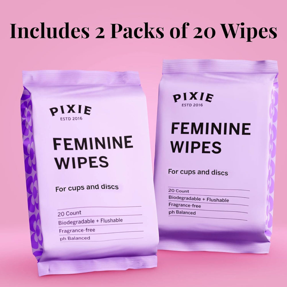 Pixie Cup Wipes in-use image shows practical solution for public restroom visits