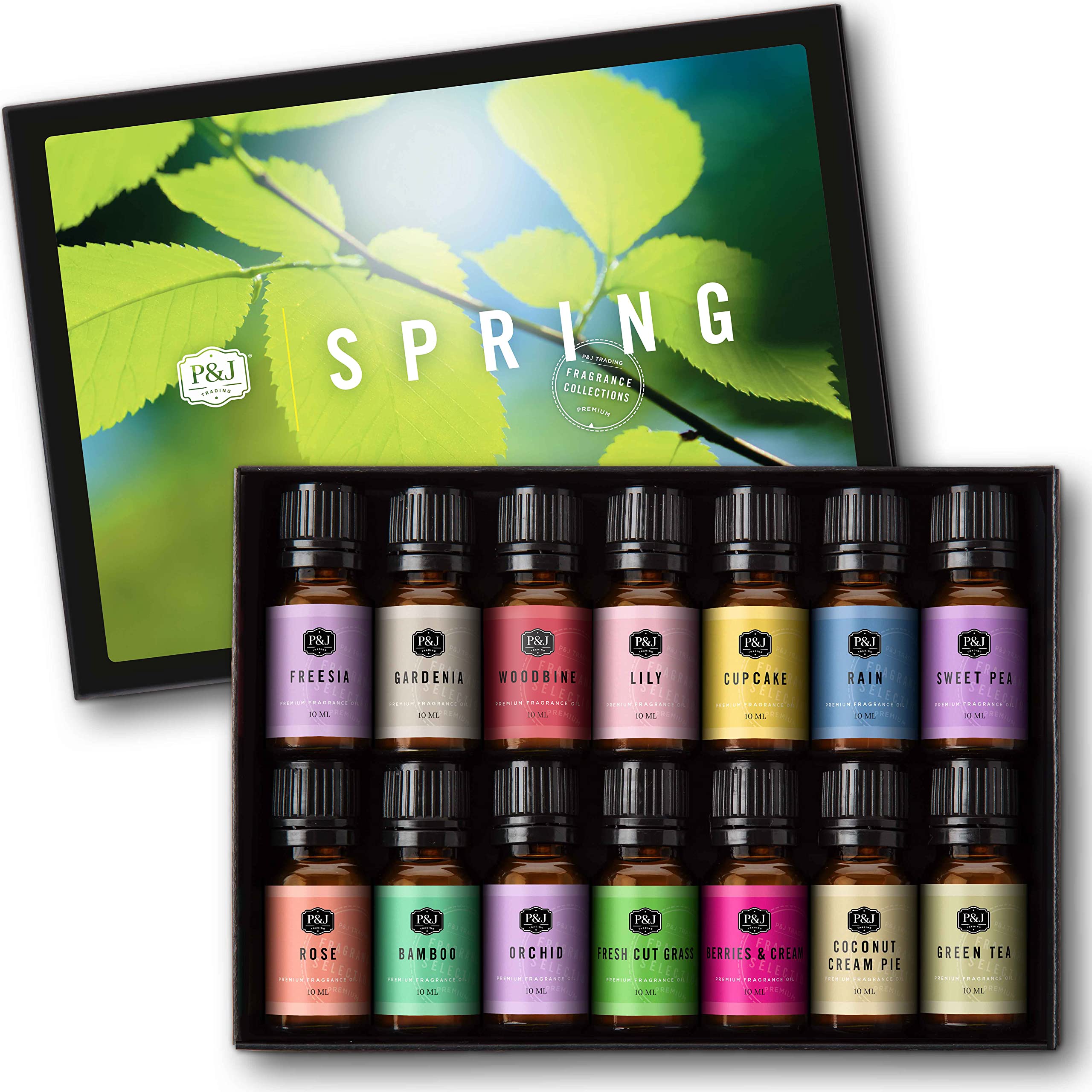 P&J Trading Spring Set 14 fragrance oils in gift box for candles and soaps.