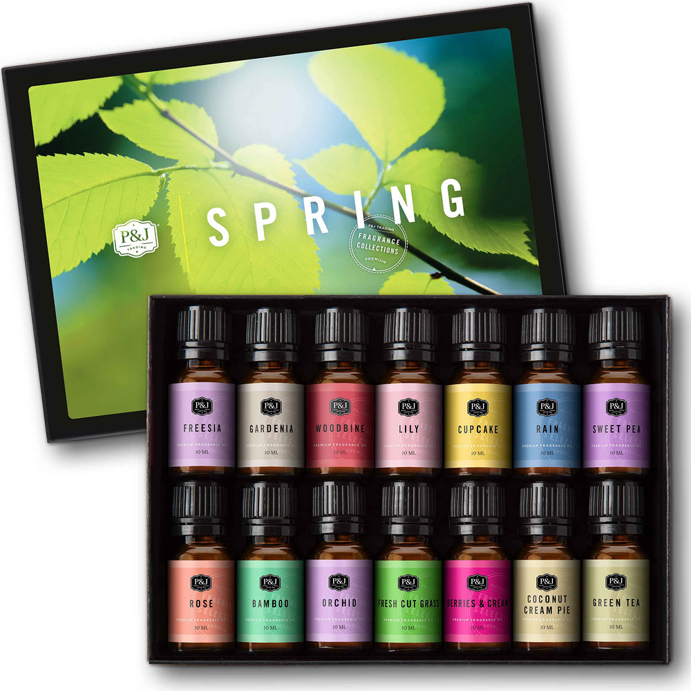 P&J Trading Spring Set 14 fragrance oils in gift box for candles and soaps.