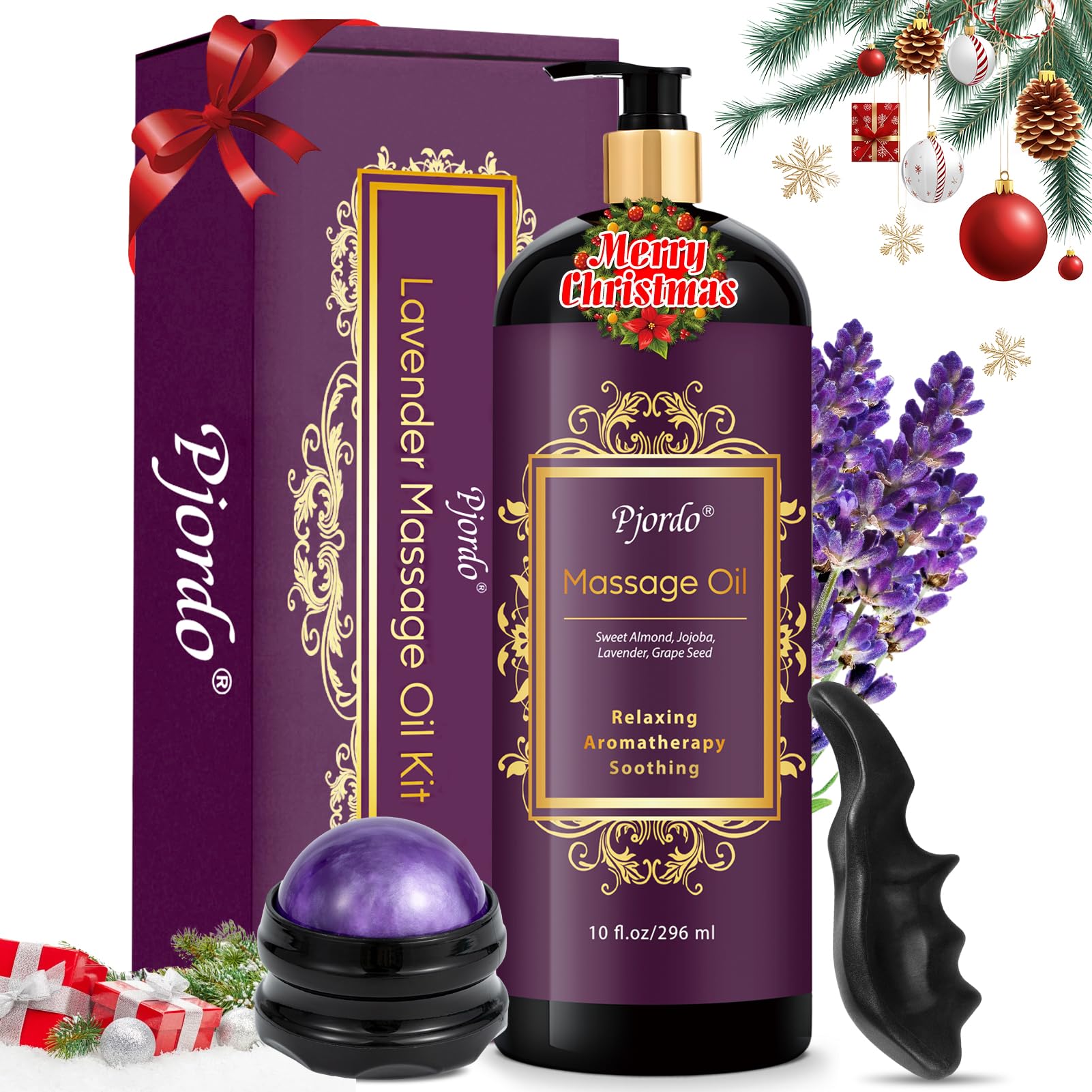 Pjordo lavender massage oil bottle for premium aromatherapy and relaxation