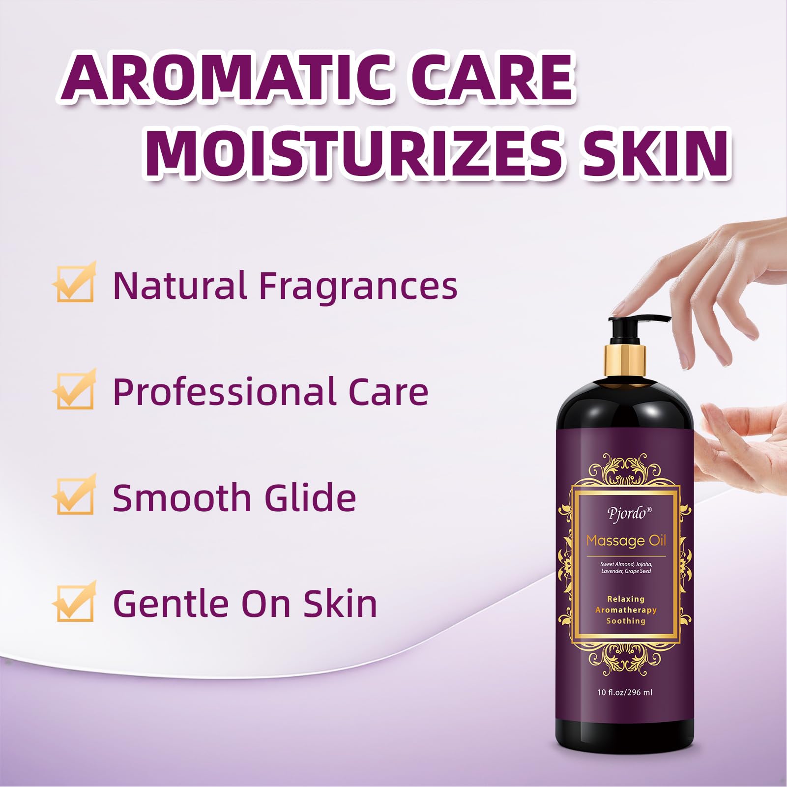 Pjordo lavender massage oil silk texture supports smooth glide