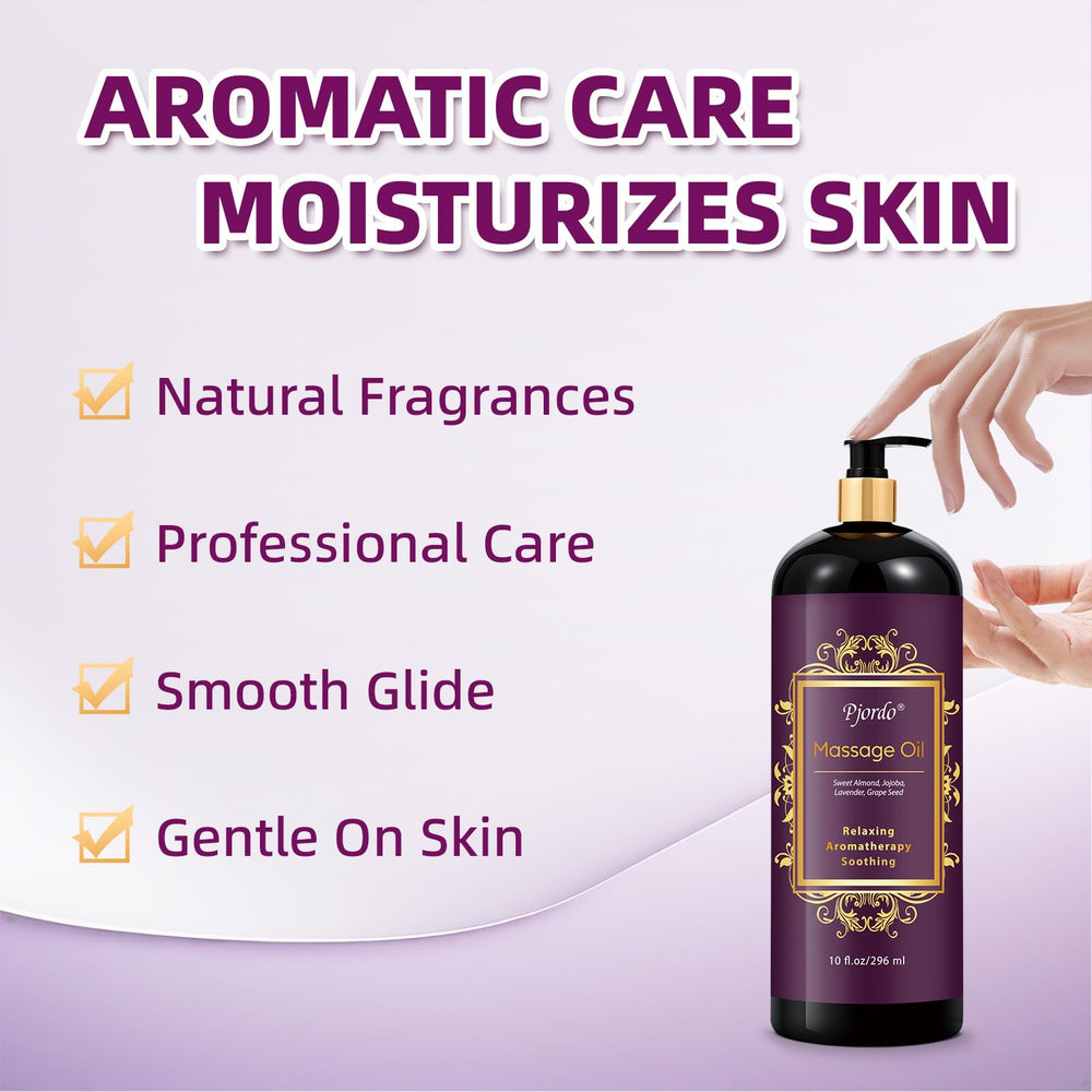 Pjordo lavender massage oil silk texture supports smooth glide