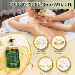 Pjordo silky texture oil absorbs quickly for non-greasy massage sessions.