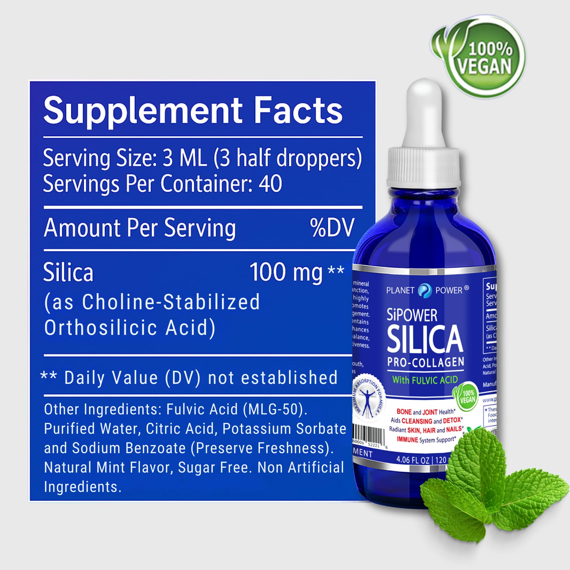 SiPower drops mixed with water for easy daily use.