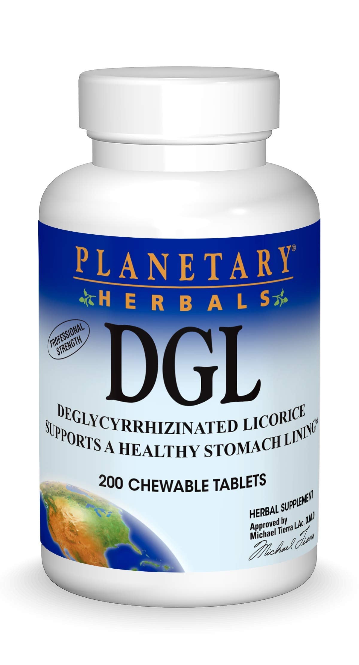 Planetary Herbals DGL licorice tablets bottle and pack for stomach lining support