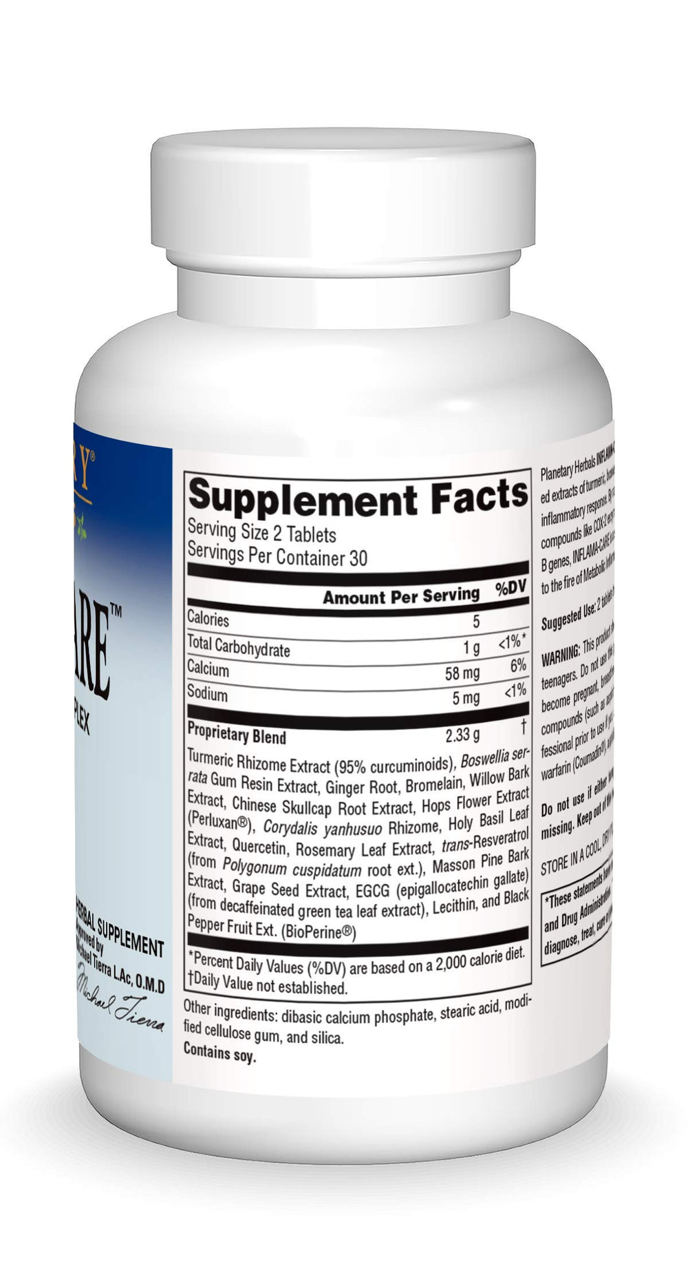 Planetary Herbals Inflama-Care tablets for daily intake supporting an active lifestyle.