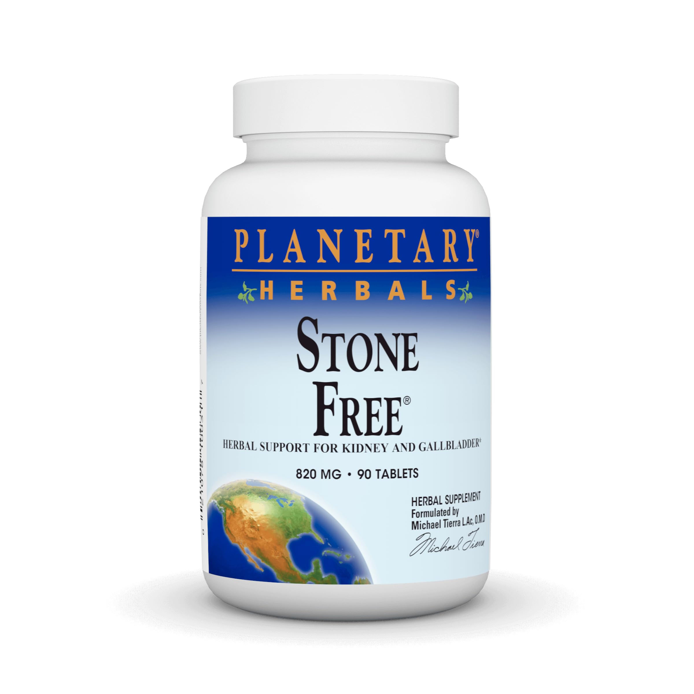 Planetary Herbals Stone Free, etiqueta mostrando soporte potencial para riñones.