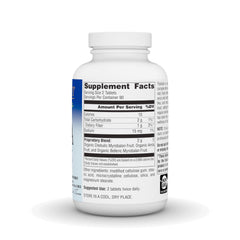 Planetary Herbals Triphala bottle with label emphasizes USA-made GMP manufacturing for quality