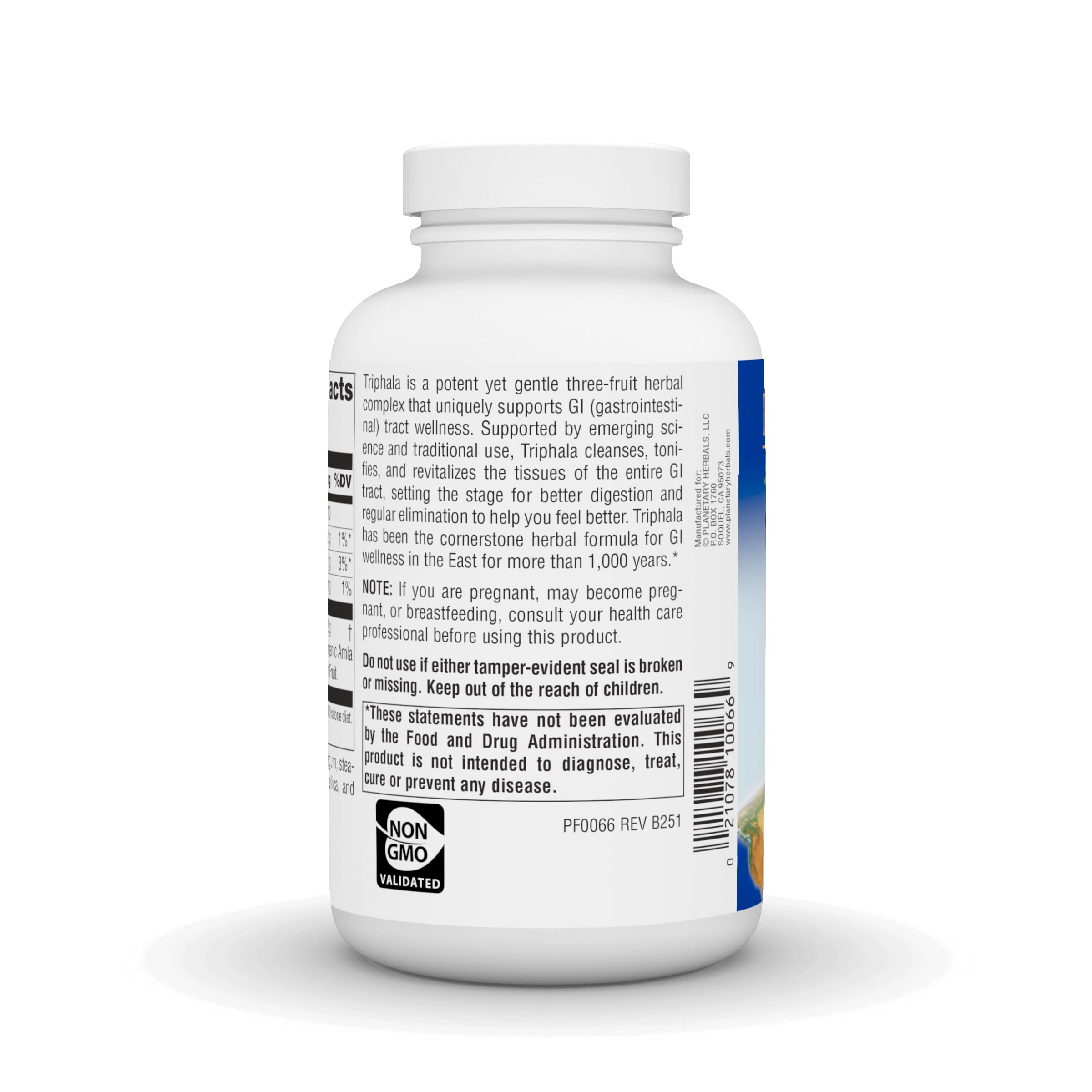 Planetary Herbals Triphala dosing spoon with bottle suggests measured daily intake