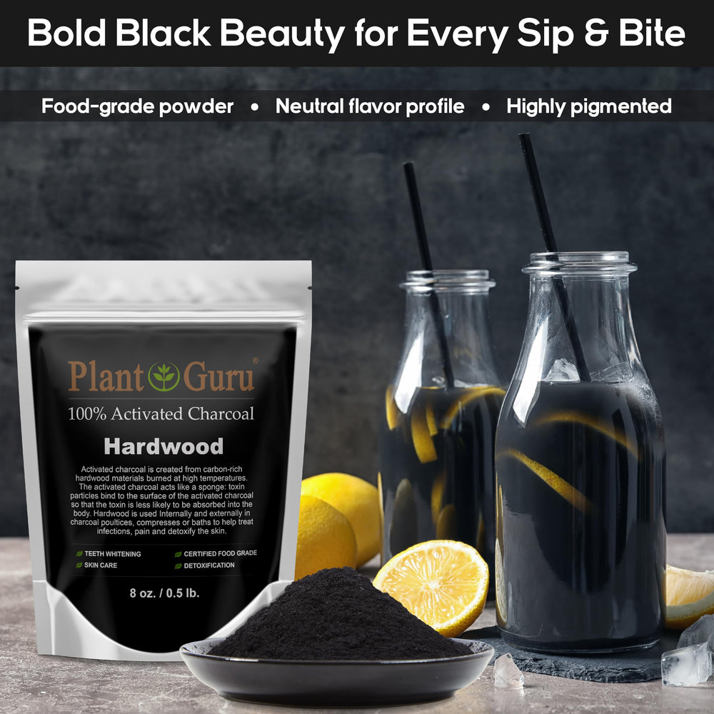 Plant Guru charcoal powder for internal detox routines, versatile and gentle.