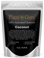 Plant Guru carbón activado coco dientes: blanqueamiento suave y natural.
