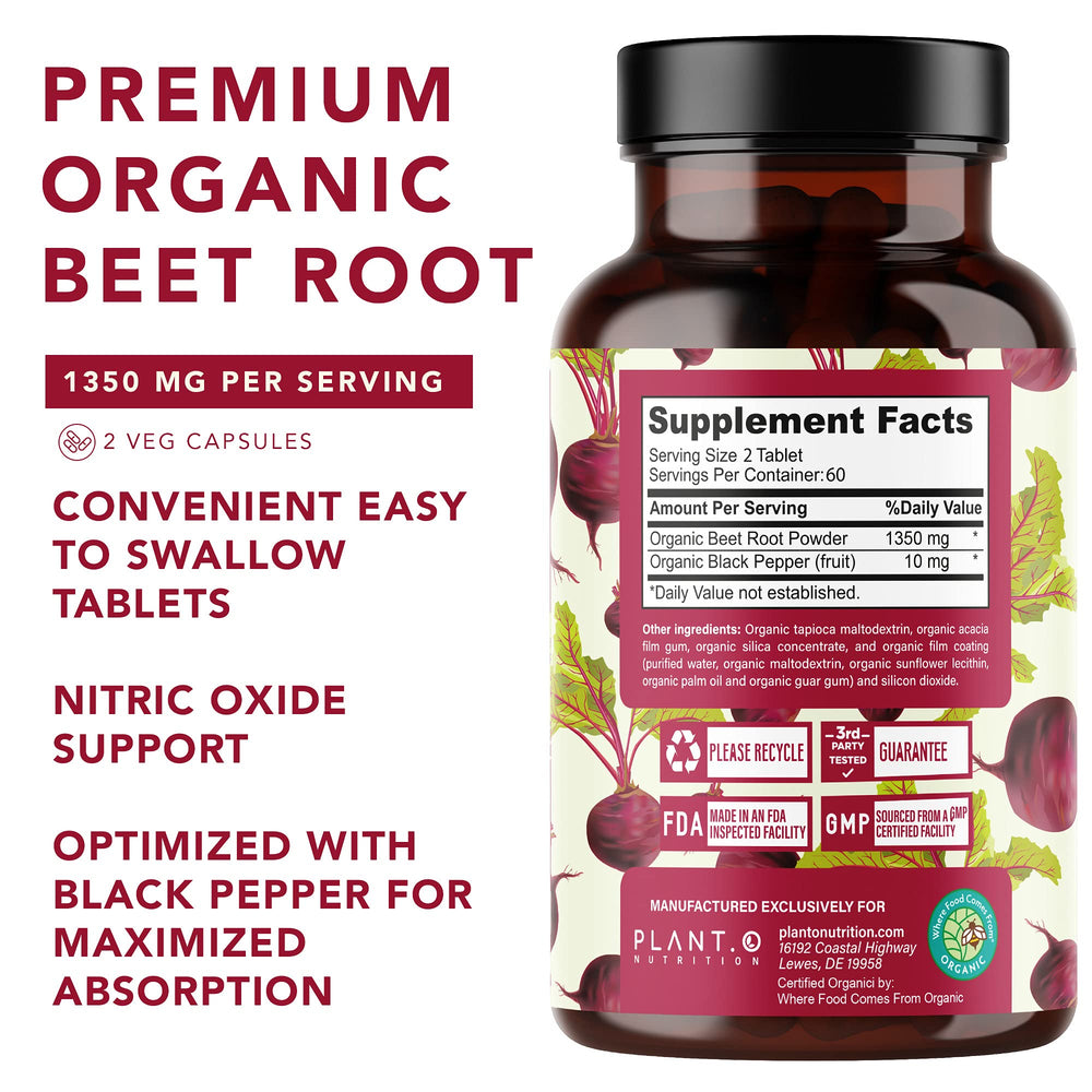 PLANT.O NUTRITION beet root tablets with black pepper for absorption