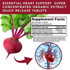 PLANT.O NUTRITION beet root tablets label shows USDA Organic certification
