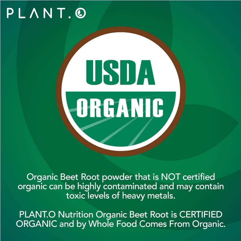 PLANT.O NUTRITION beet root tablets pouring from bottle for easy dosing