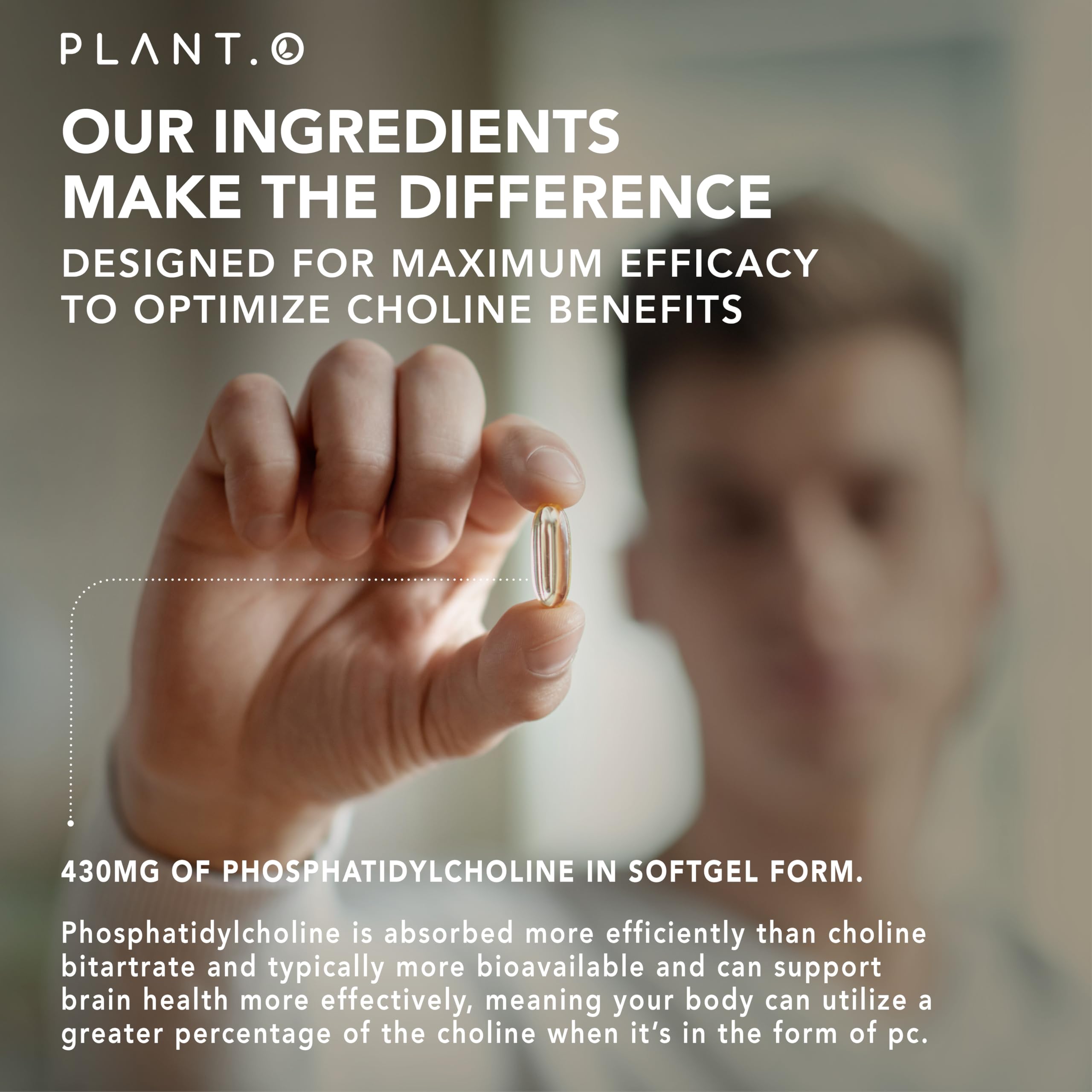 Brain-focused visual with PLANT.O NUTRITION phosphatidylcholine