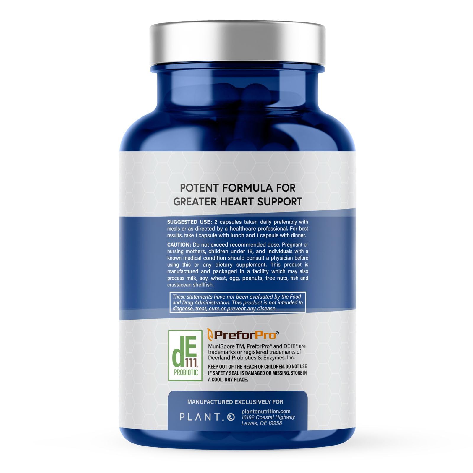 PLANT.O NUTRITION Capsules close-up highlights convenient two-per-day consumption.