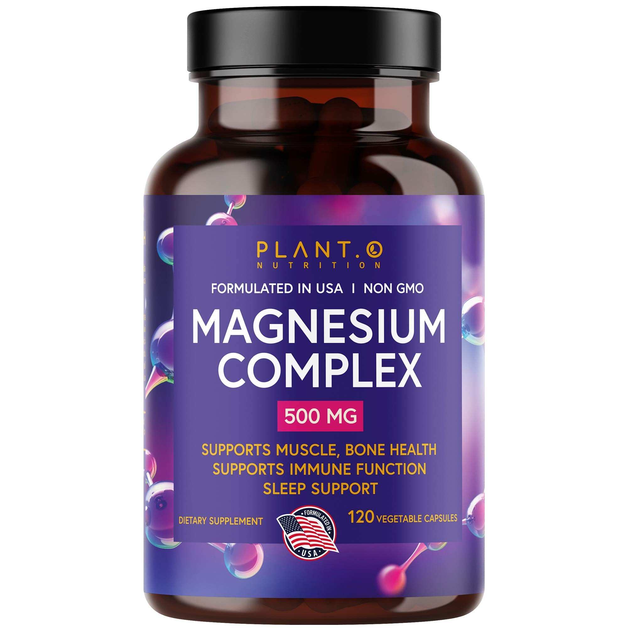 Plant.O Nutrition premium magnesium capsules close-up for daily balance