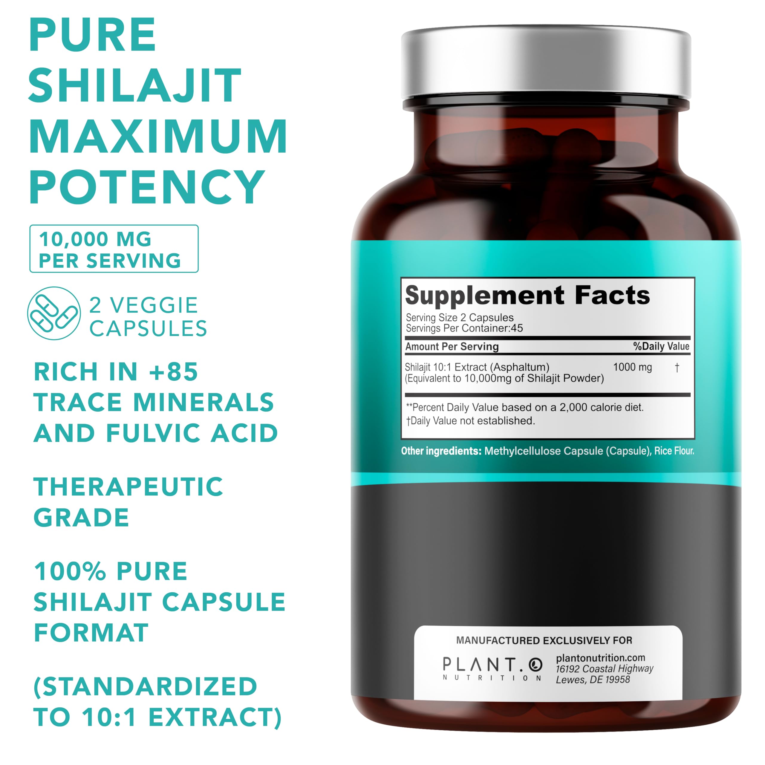 PLANT.O NUTRITION Shilajit capsules being swallowed for easy daily use