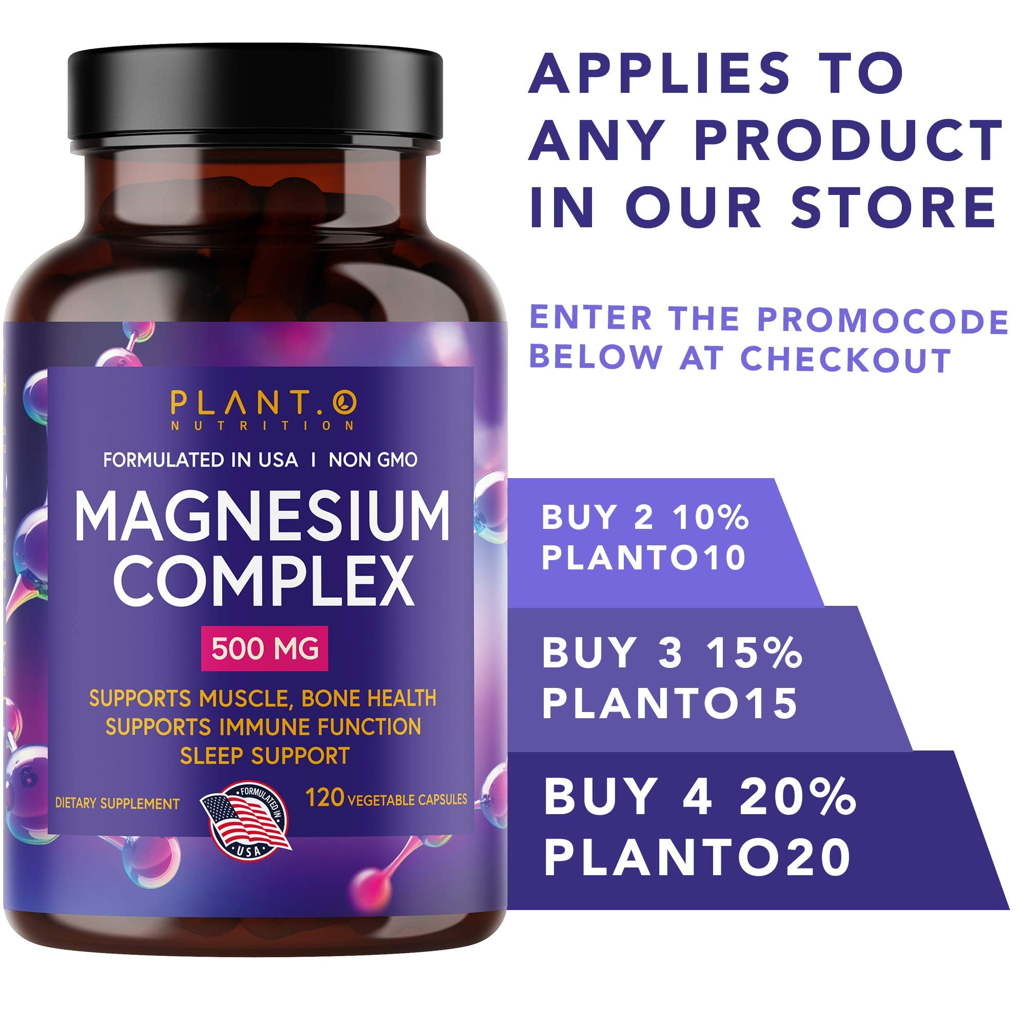 Plant.O magnesium bottle in natural setting signaling energy and balance