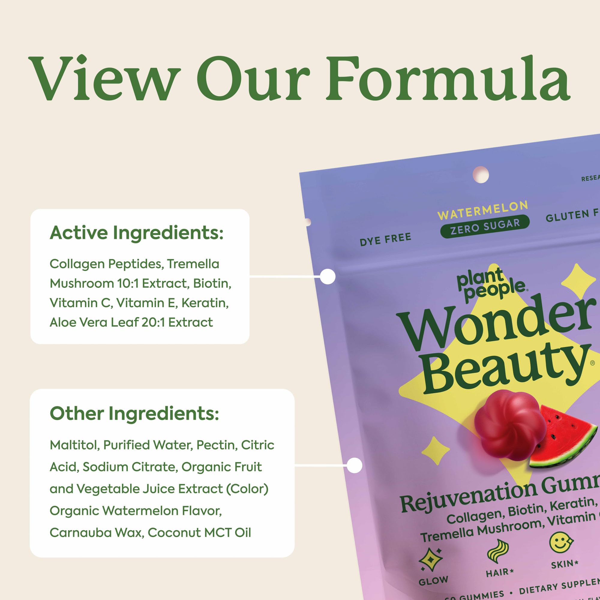 WonderBeauty sustainable packaging detail reinforces an eco-conscious brand value.