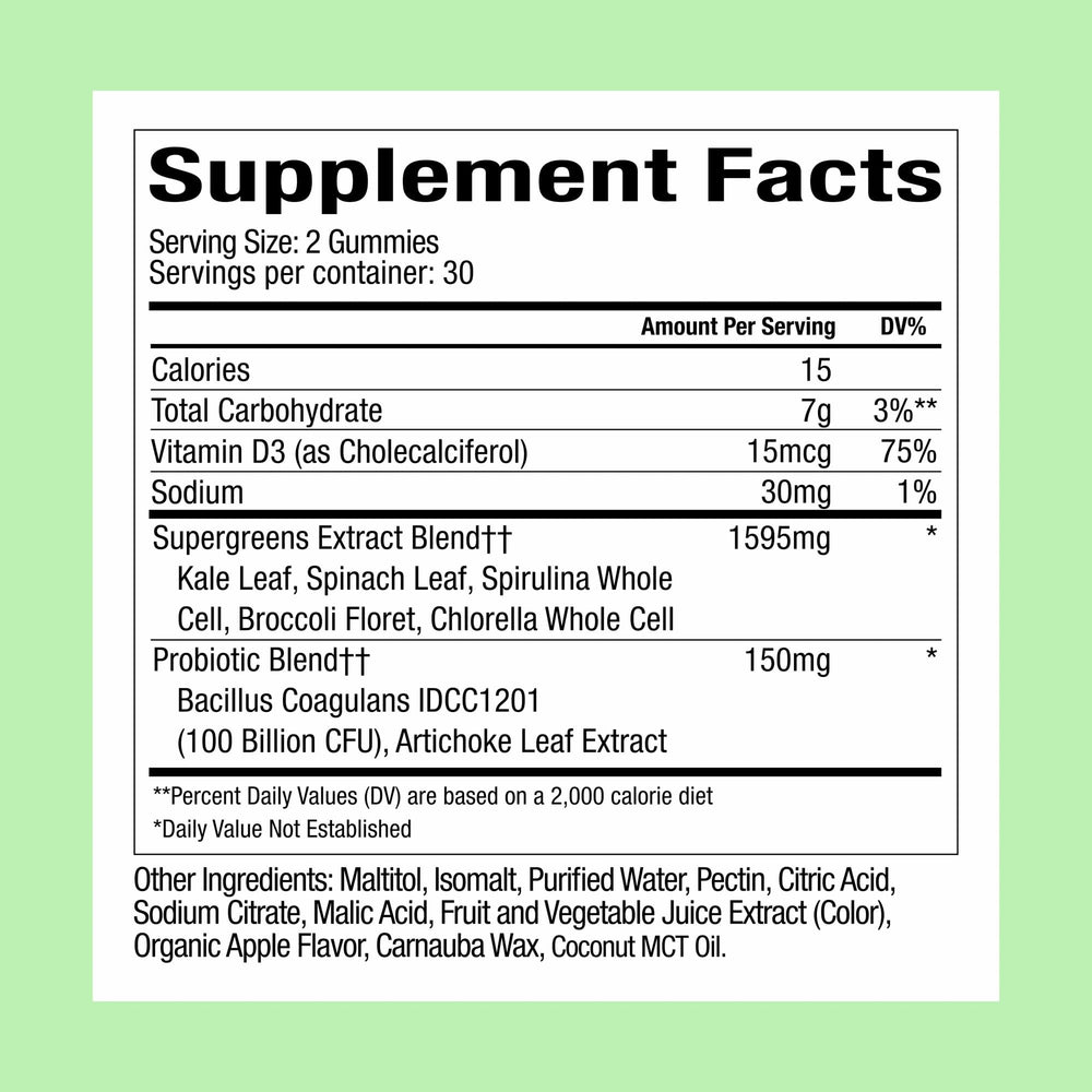 WonderGreens 60 gummies bag ready for everyday greens routine