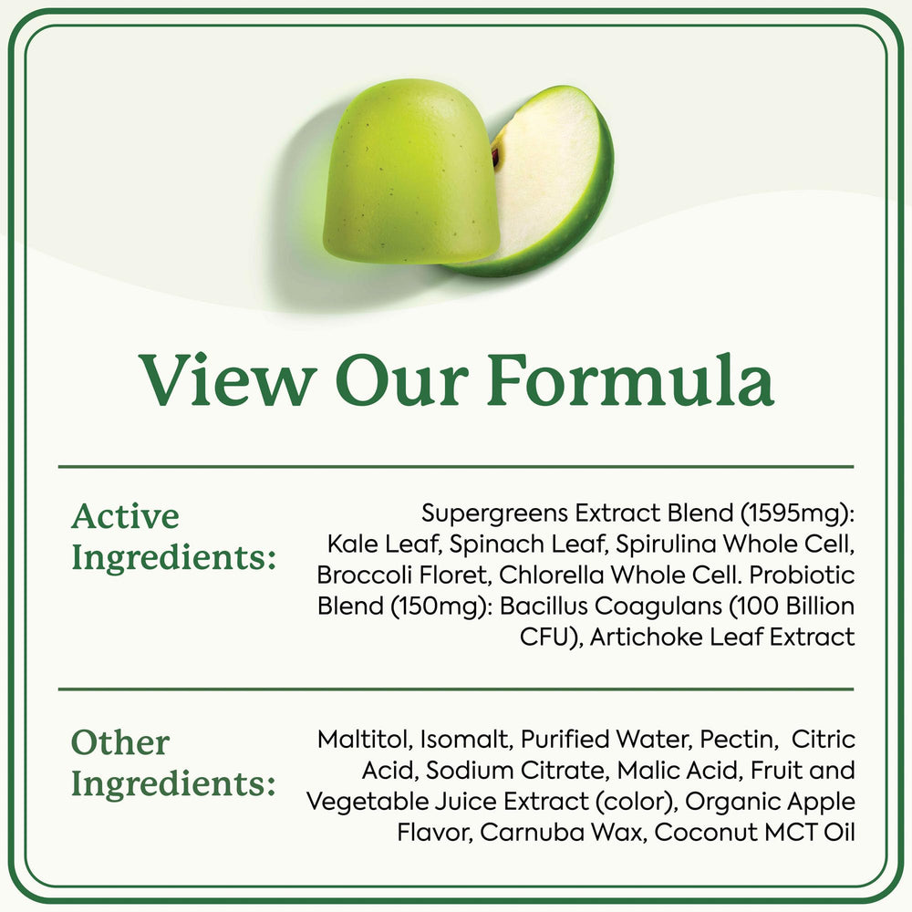 Nutrition highlights of WonderGreens showing D3 and K2 vitamins