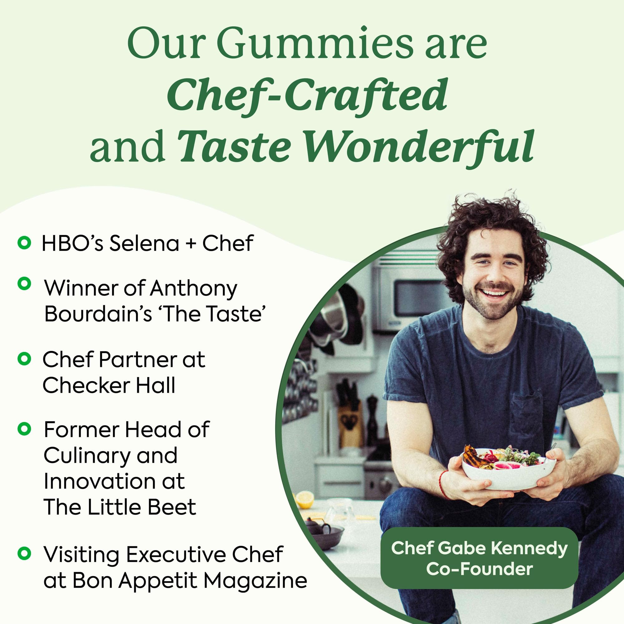 Nutrition panel of WonderGreens Gummies highlights vitamins and minerals