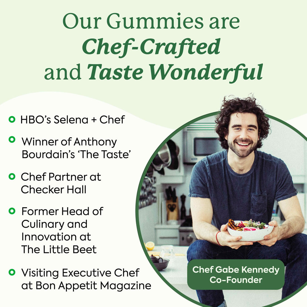 Nutrition panel of WonderGreens Gummies highlights vitamins and minerals