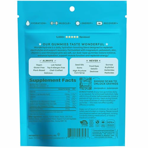 Plant People WonderHydrate gummies in a purse-friendly pack for outdoor adventures