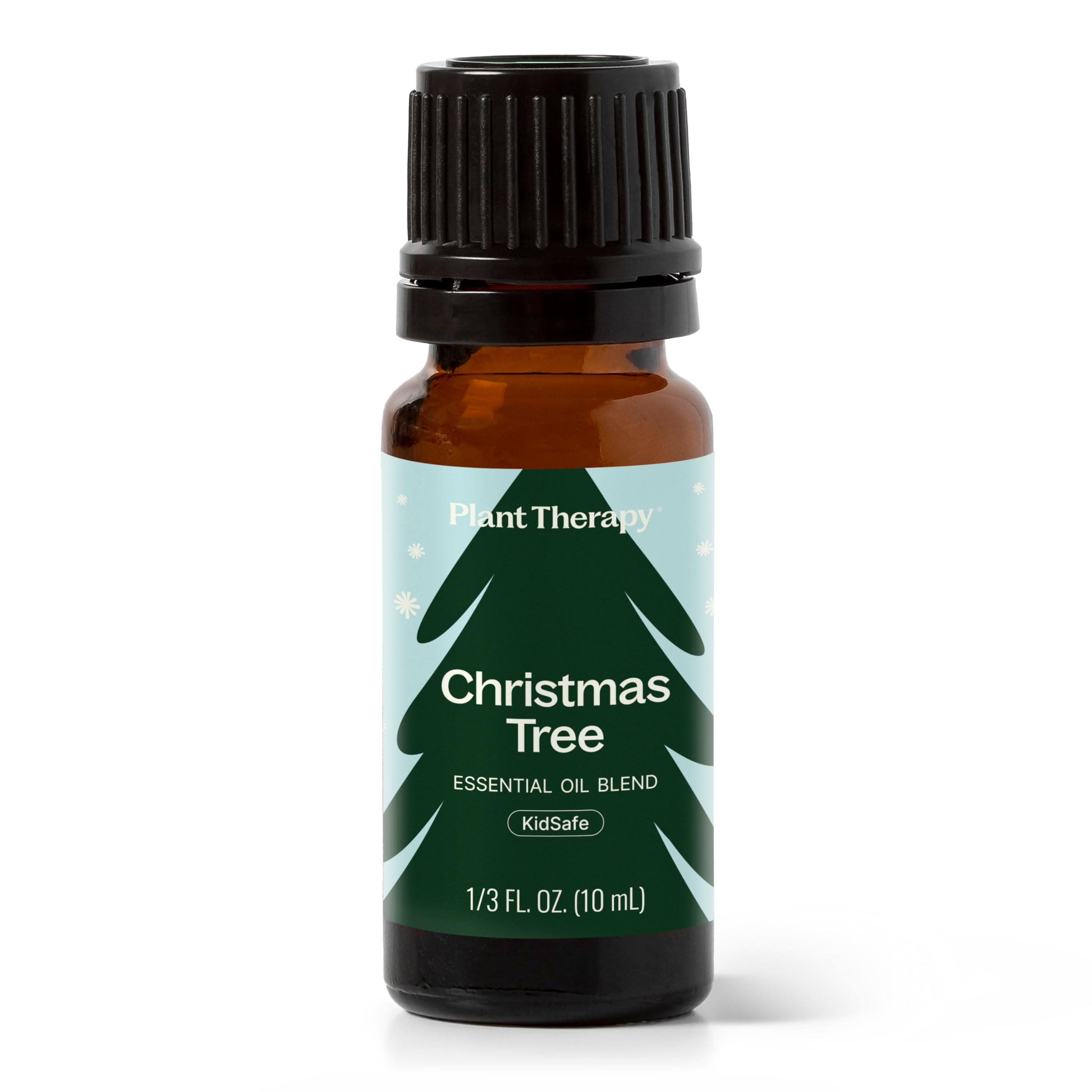 Plant Therapy Christmas Tree oil bottle with fresh fir and spruce notes for holiday ambiance