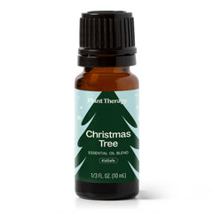 Plant Therapy Christmas Tree oil bottle with fresh fir and spruce notes for holiday ambiance