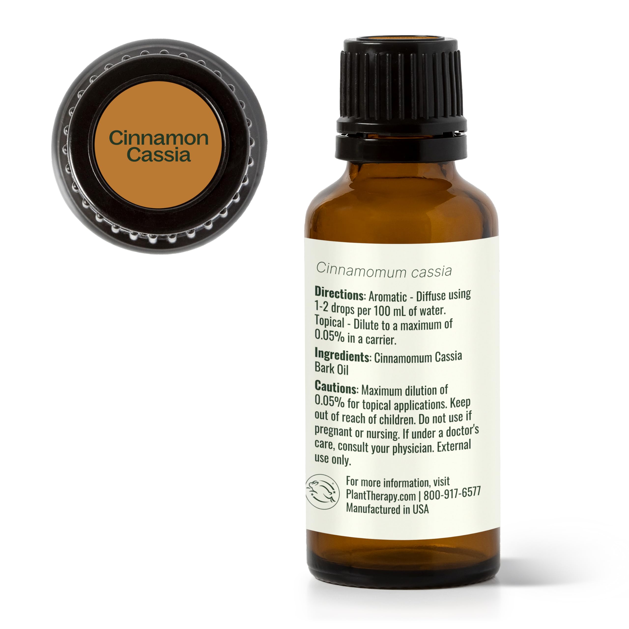 Packaging label of Plant Therapy Cinnamon Cassia essential oil