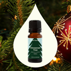 Plant Therapy fir essential oil bottle highlighting pure fragrance for winter decor