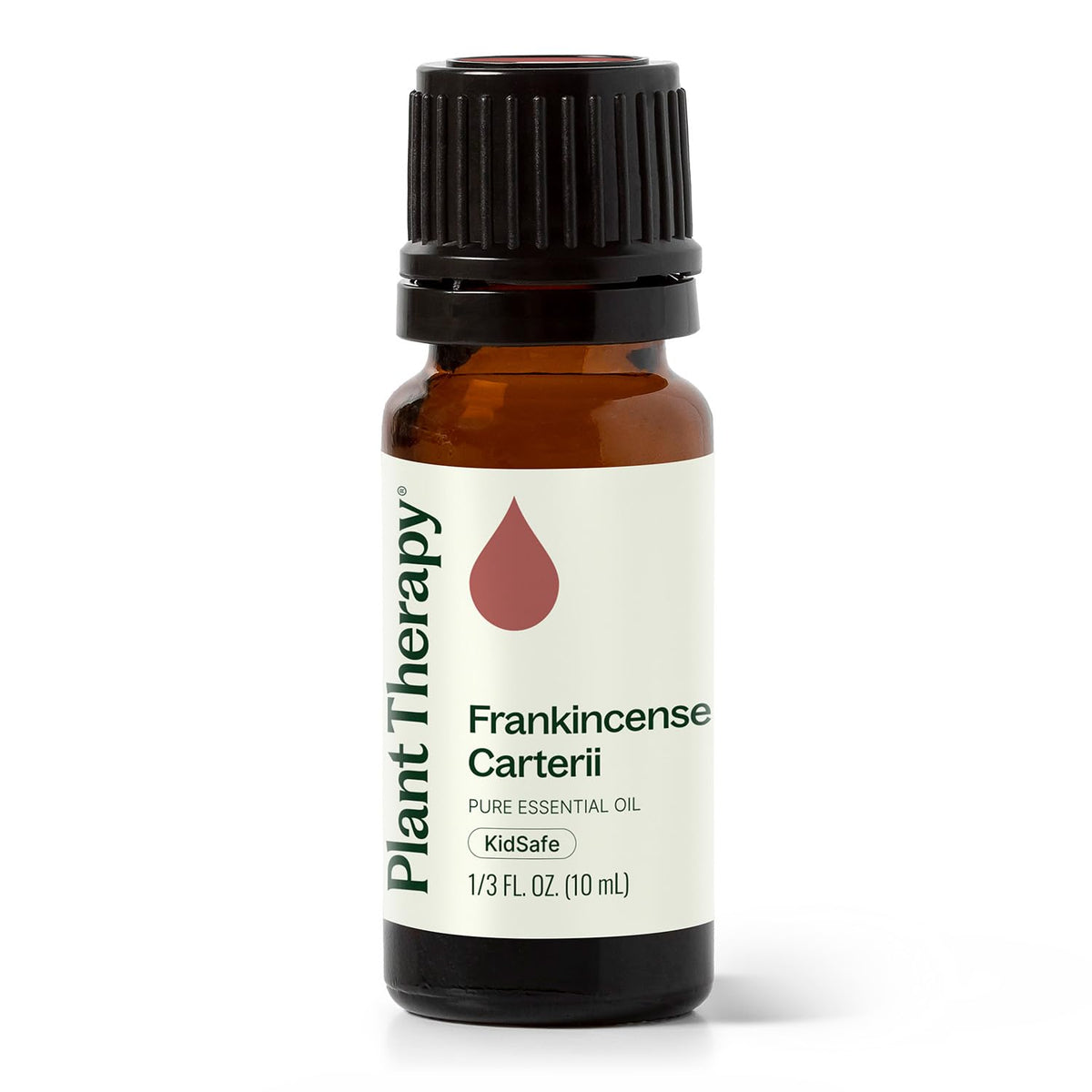 Plant Therapy Frankincense Carterii bottle close-up for pure aromatherapy and testing.
