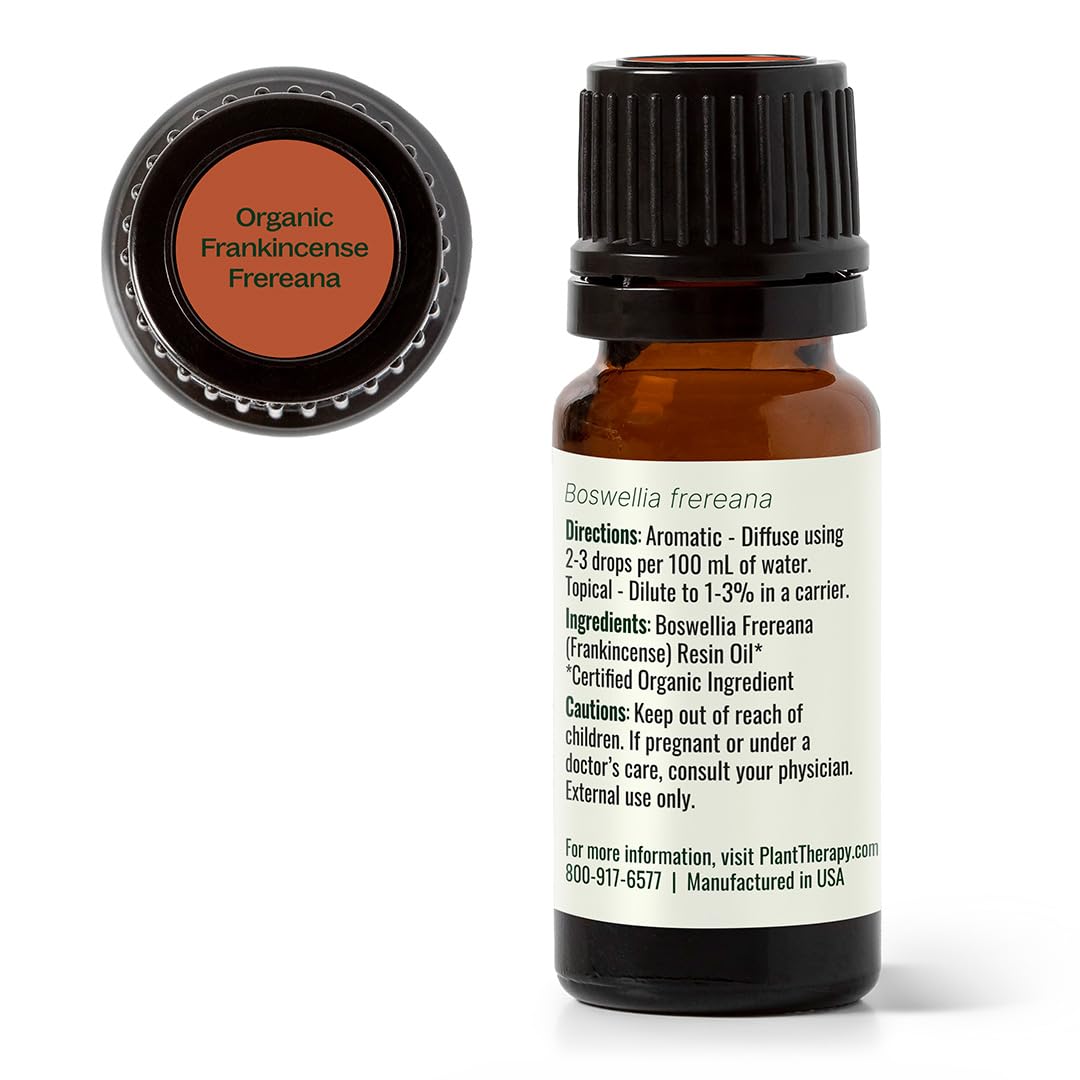 Plant Therapy Frankincense Frereana oil used during meditation and yoga.