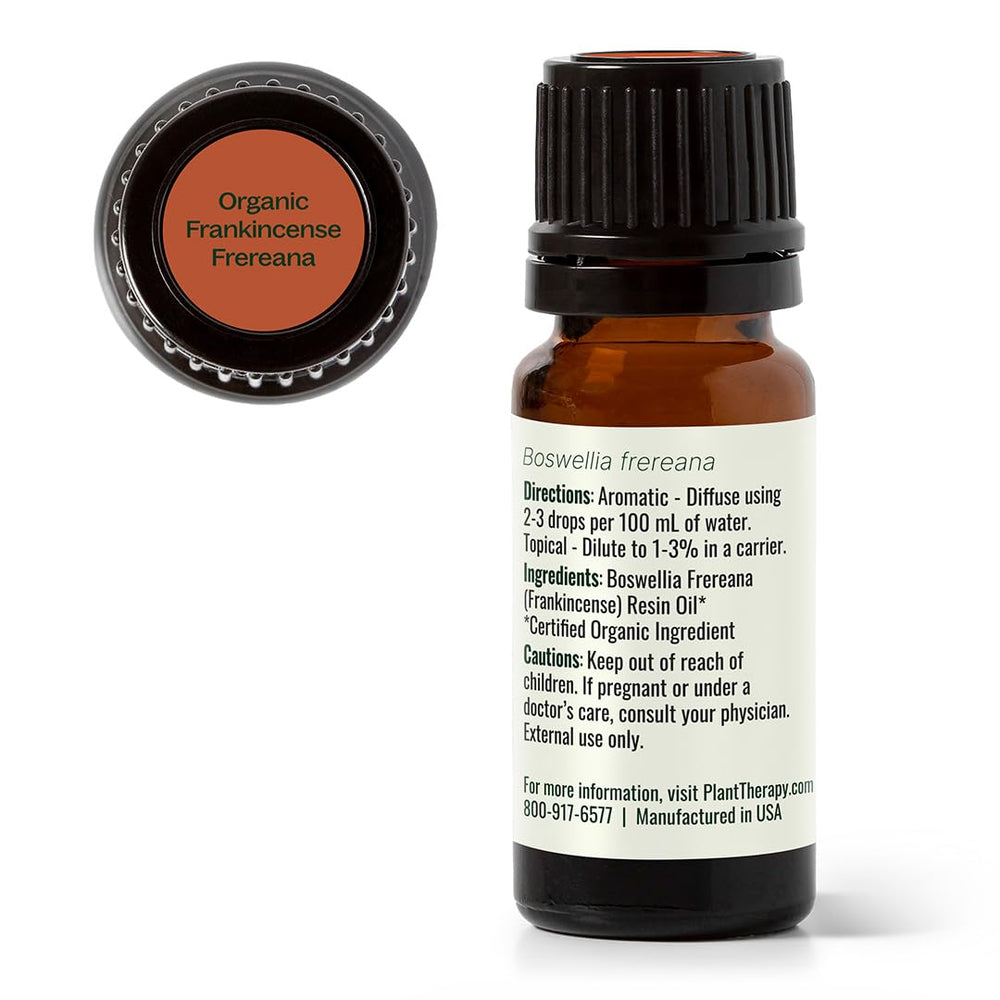 Plant Therapy Frankincense Frereana oil used during meditation and yoga.