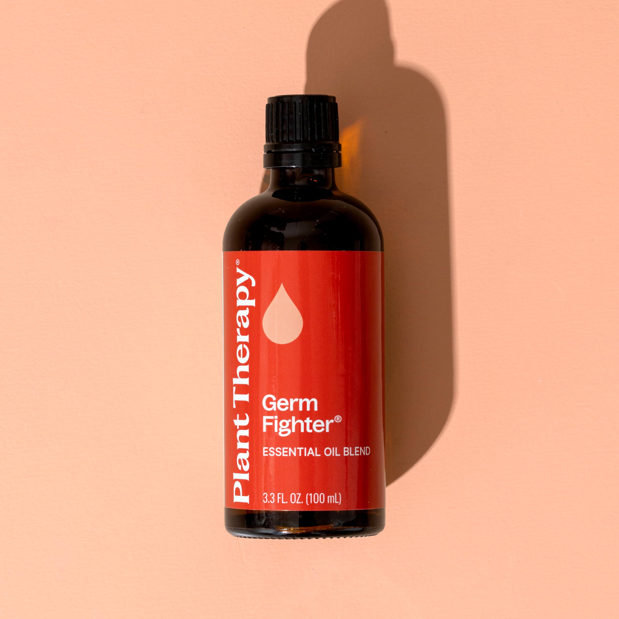 Plant Therapy Germ Fighter bottle with dropper illustrates versatile, precise dosing.