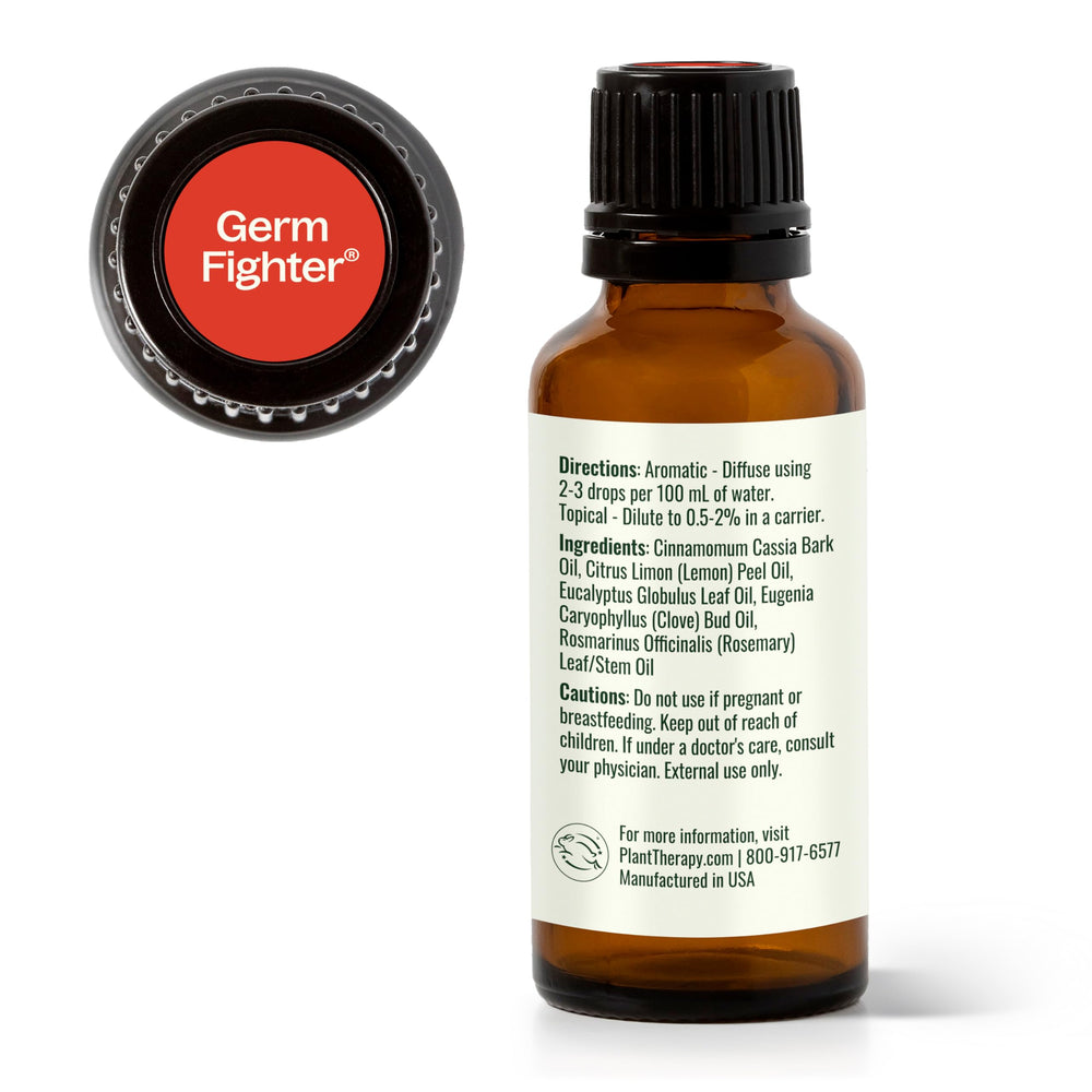 Plant Therapy Germ Fighter packaging design communicates authenticity and product care