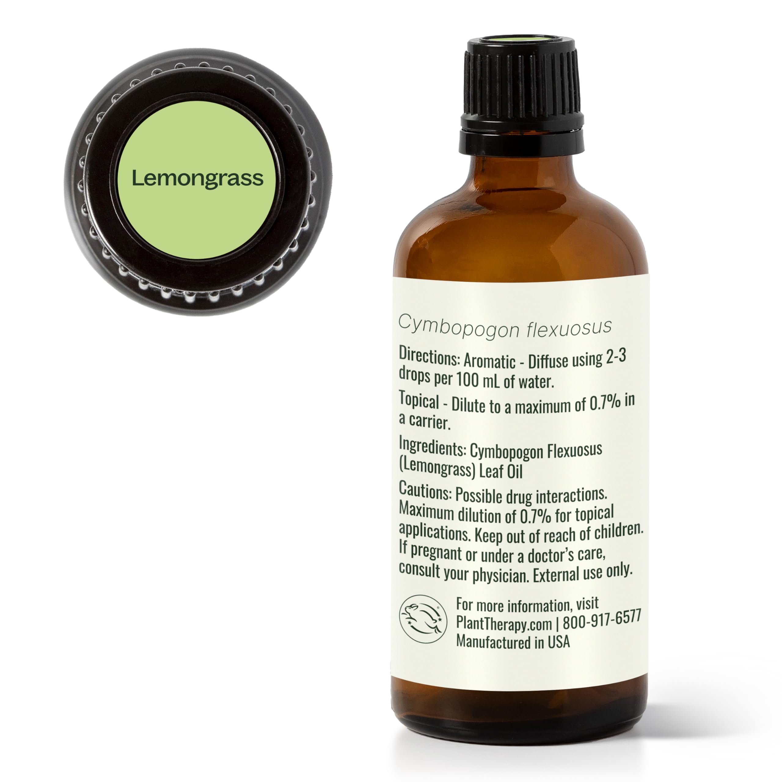 Plant Therapy Lemongrass oil packaging highlighting purity and trust