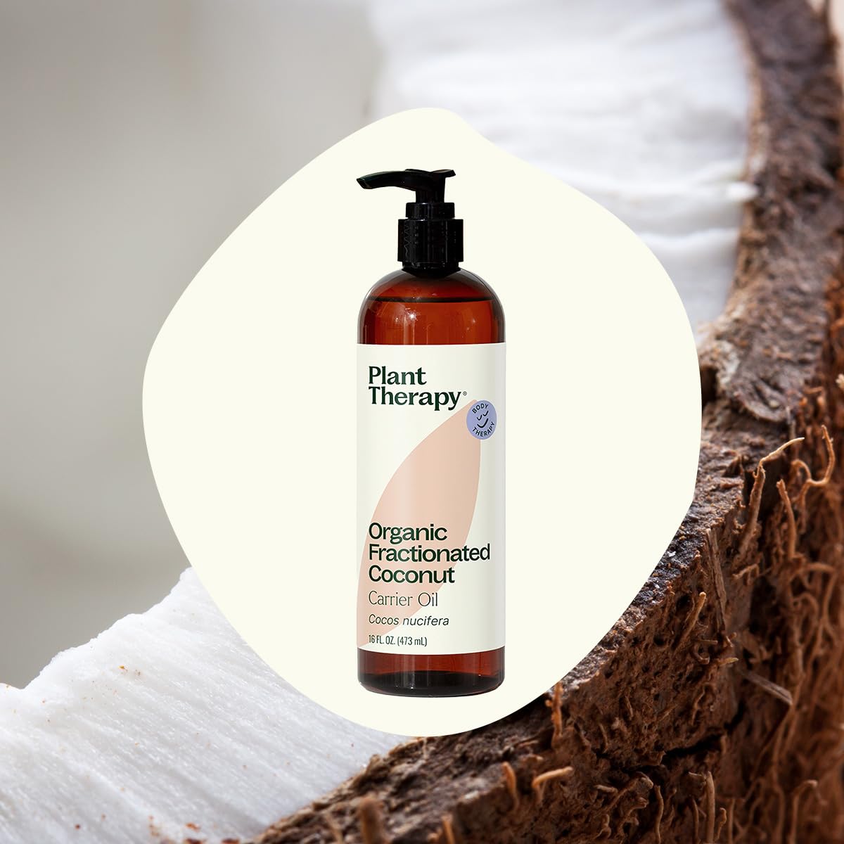 Plant Therapy Organic Fractionated Coconut Oil pump top enables easy application.