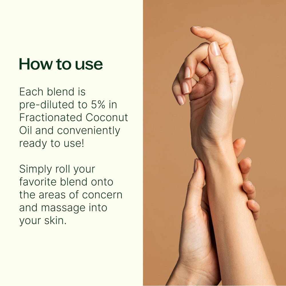 Plant Therapy Pain Support Rapid Relief bottle with pre-diluted blend for easy application.