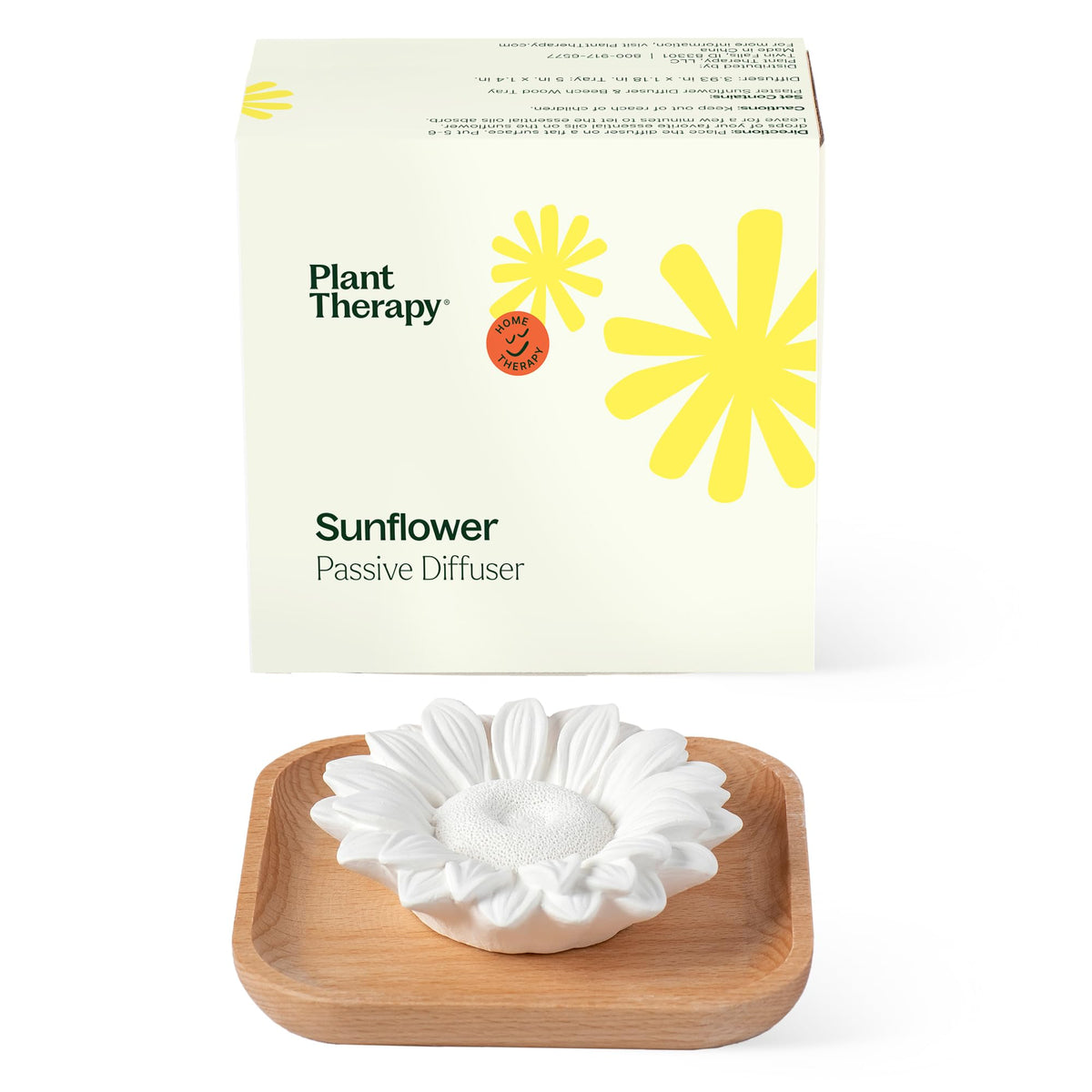 Plant Therapy Passive Sunflower Diffuser with porous flower for subtle room scent.